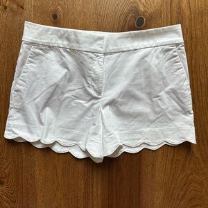 LOFT The Riviera Shorts, Scalloped Hem, White